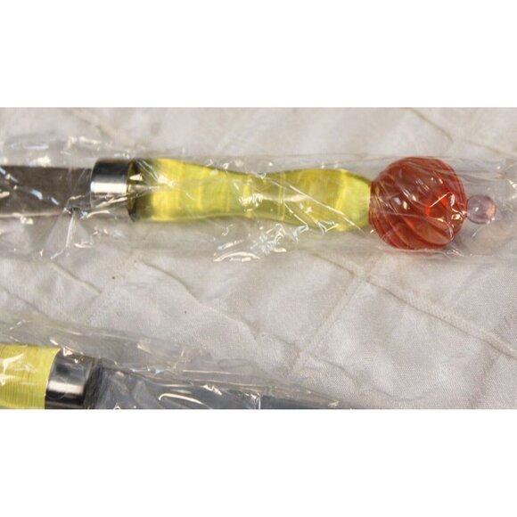 Southern Living 4 Pc Tango Spreader Knives Clear Handles Stainless Summer 40873 - Picture 4 of 7